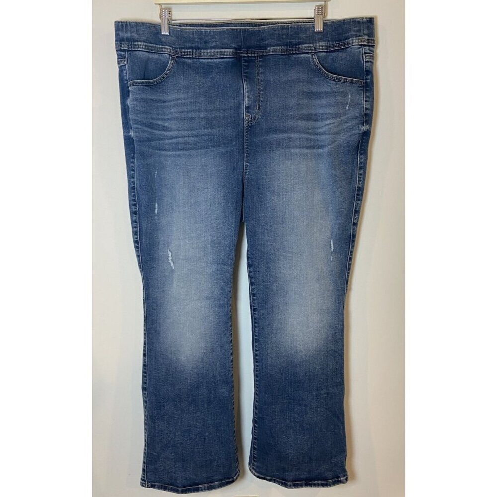 Torrid Lean Jean Slim Bootcut Jeans Pull On Slight Distressing Size 3 Short 3X